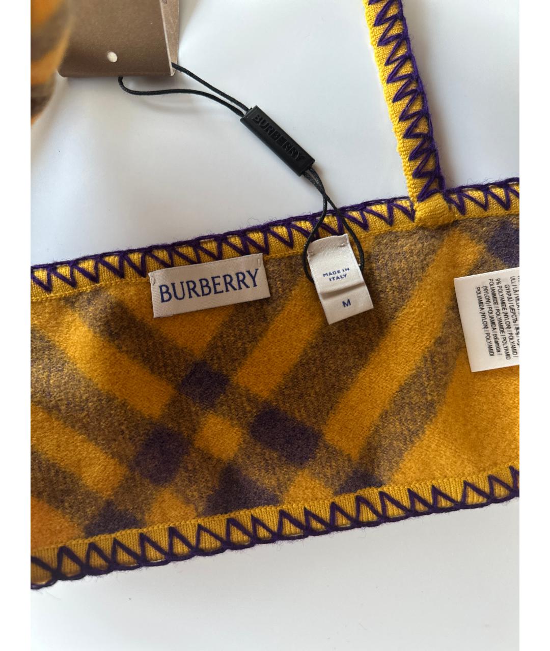 BURBERRY Желтая шерстяная майка, фото 5