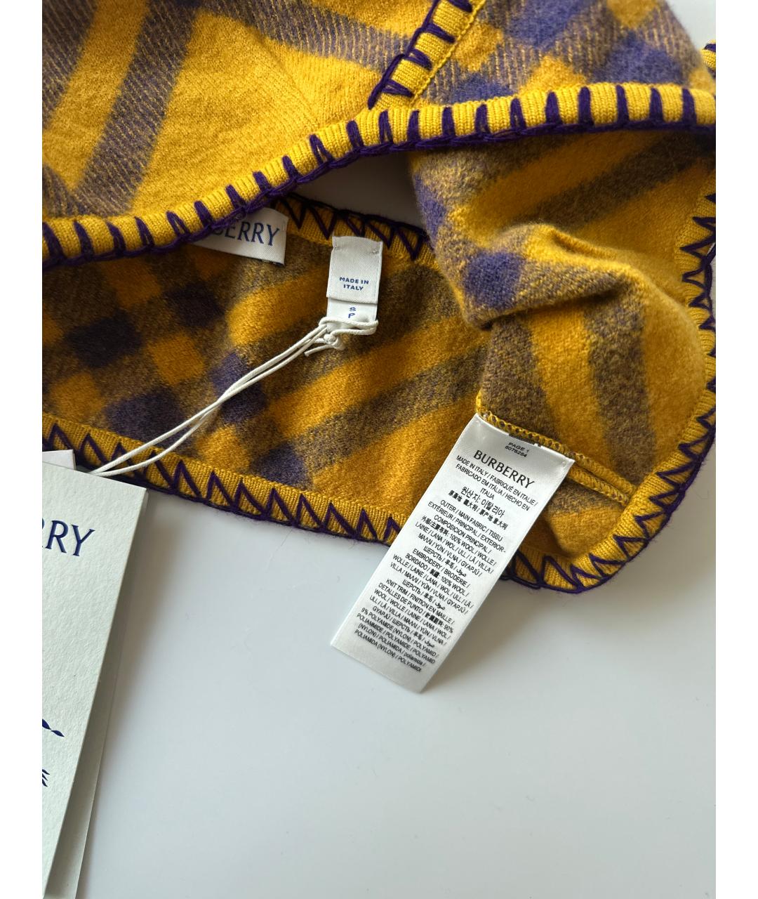 BURBERRY Желтая шерстяная майка, фото 4