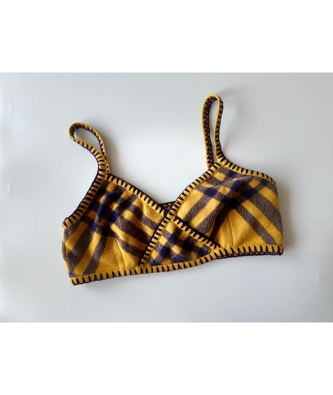 BURBERRY Желтая шерстяная майка, фото 7