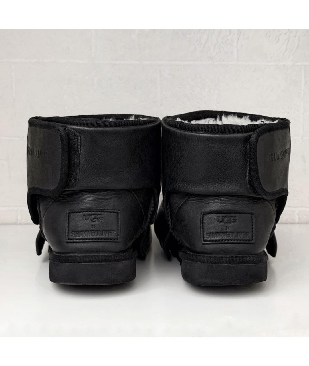 UGG AUSTRALIA Черные кожаные низкие ботинки, фото 3