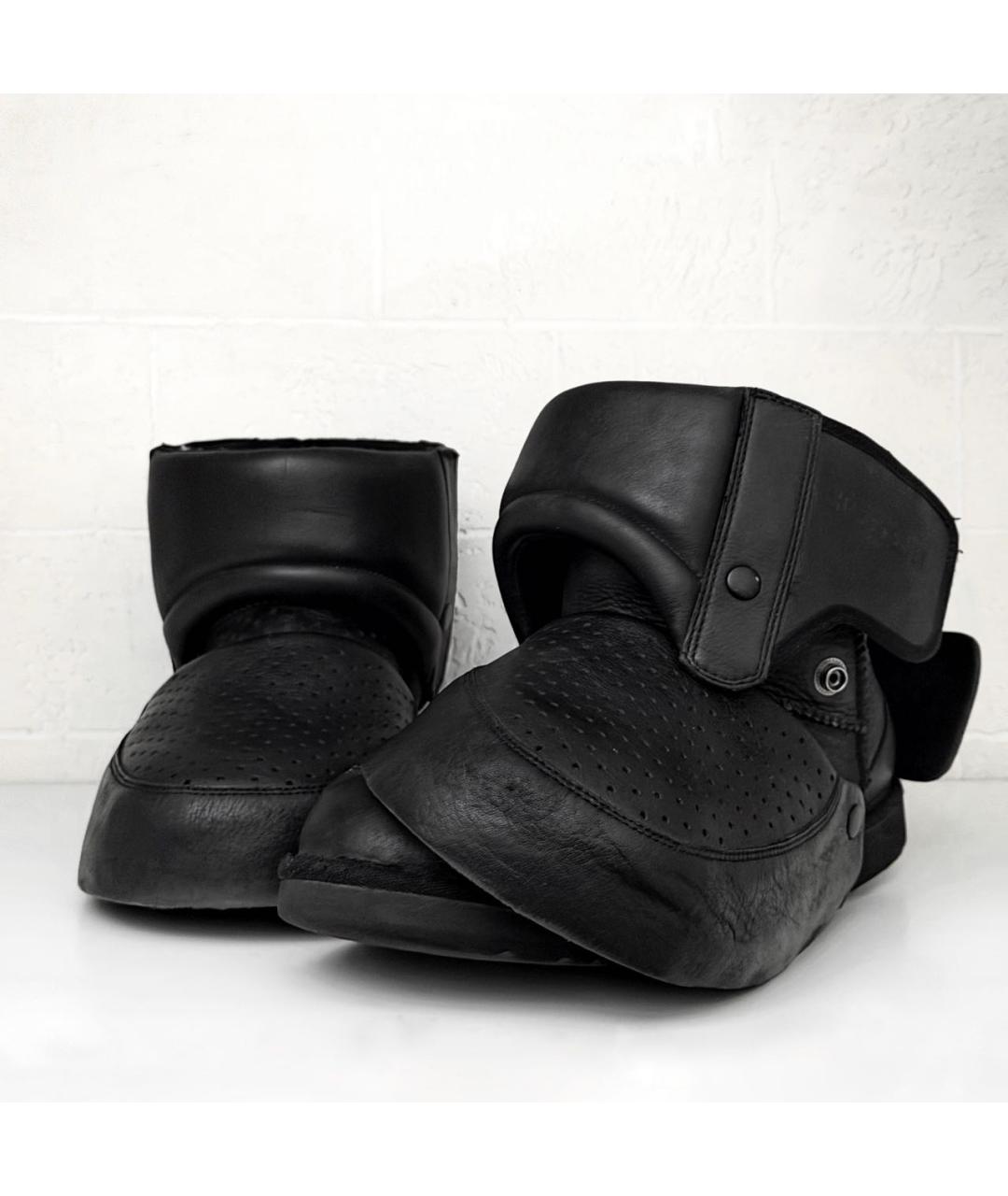 UGG AUSTRALIA Черные кожаные низкие ботинки, фото 4