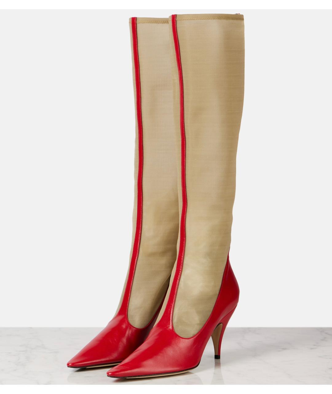 THE ROW Красные кожаные сапоги, фото 5