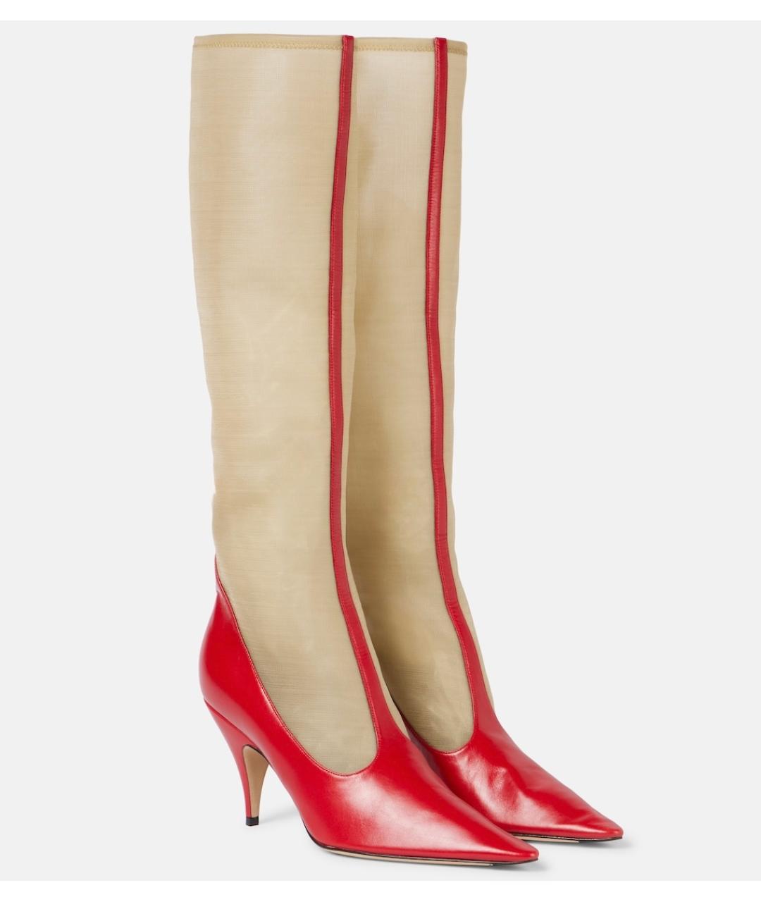 THE ROW Красные кожаные сапоги, фото 4