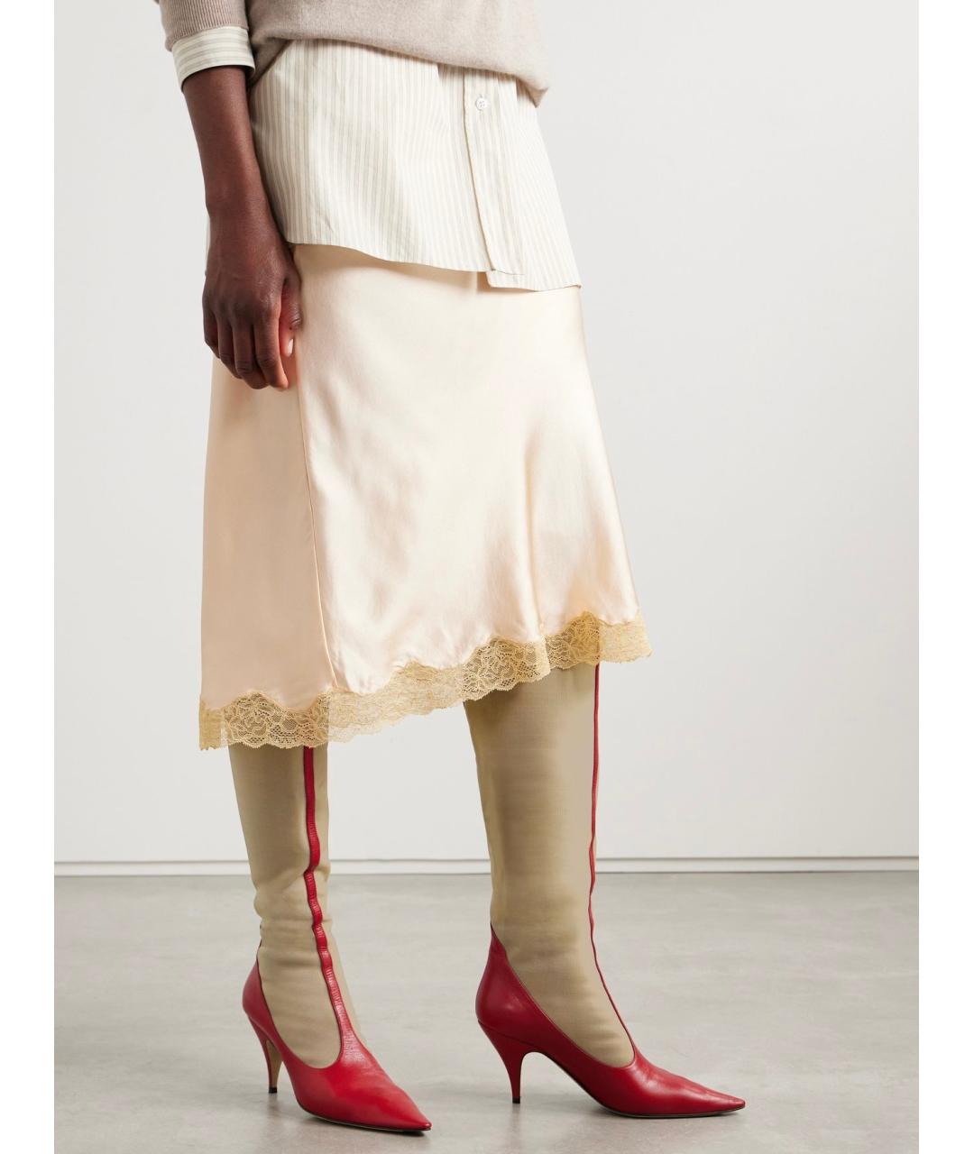 THE ROW Красные кожаные сапоги, фото 2