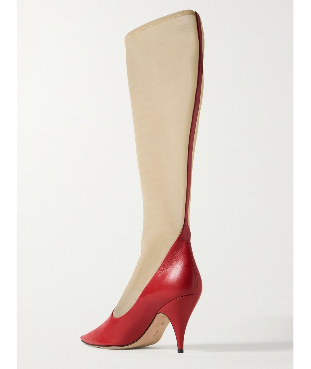 THE ROW Красные кожаные сапоги, фото 6