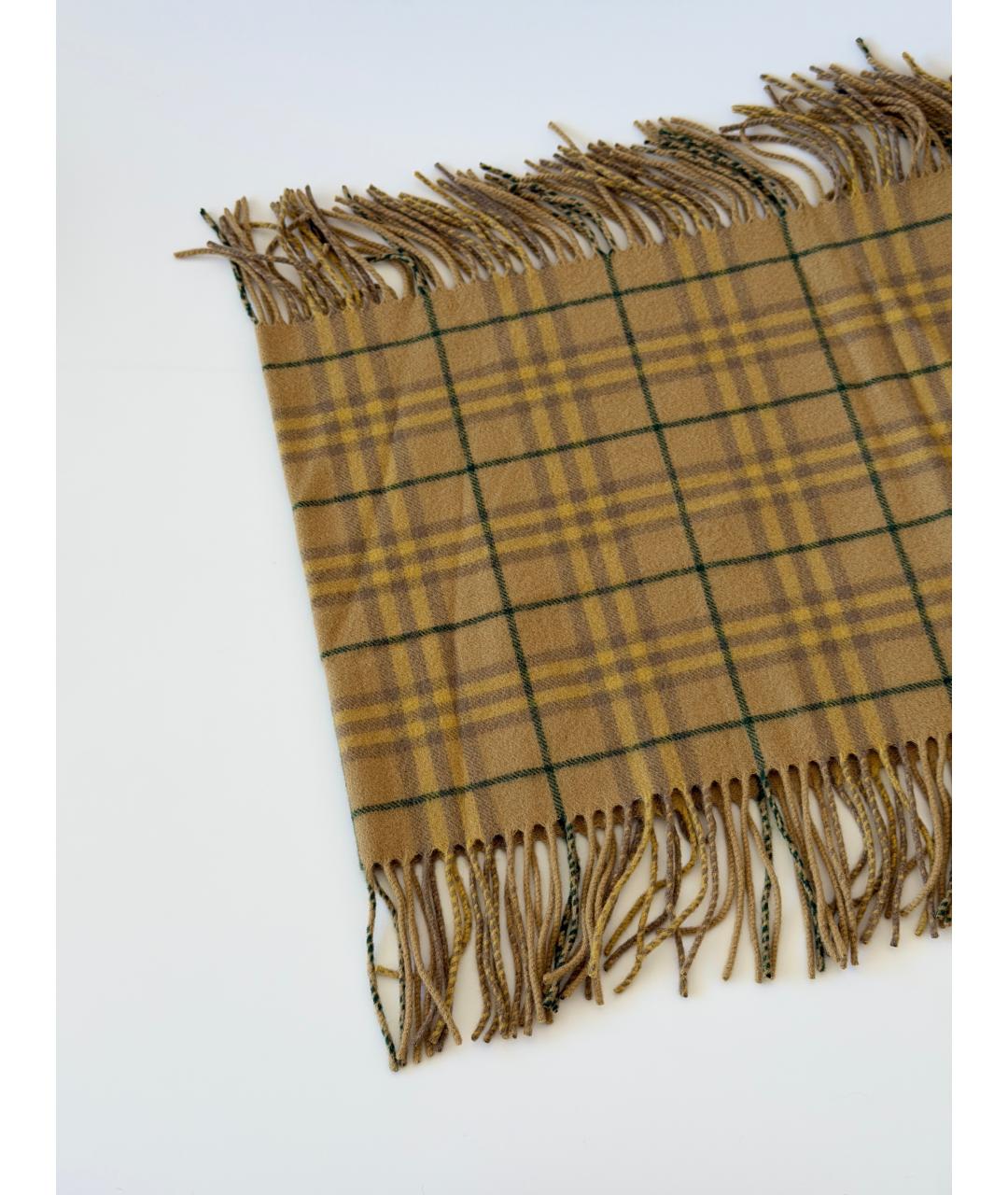 BURBERRY Горчичный кашемировый шарф, фото 5
