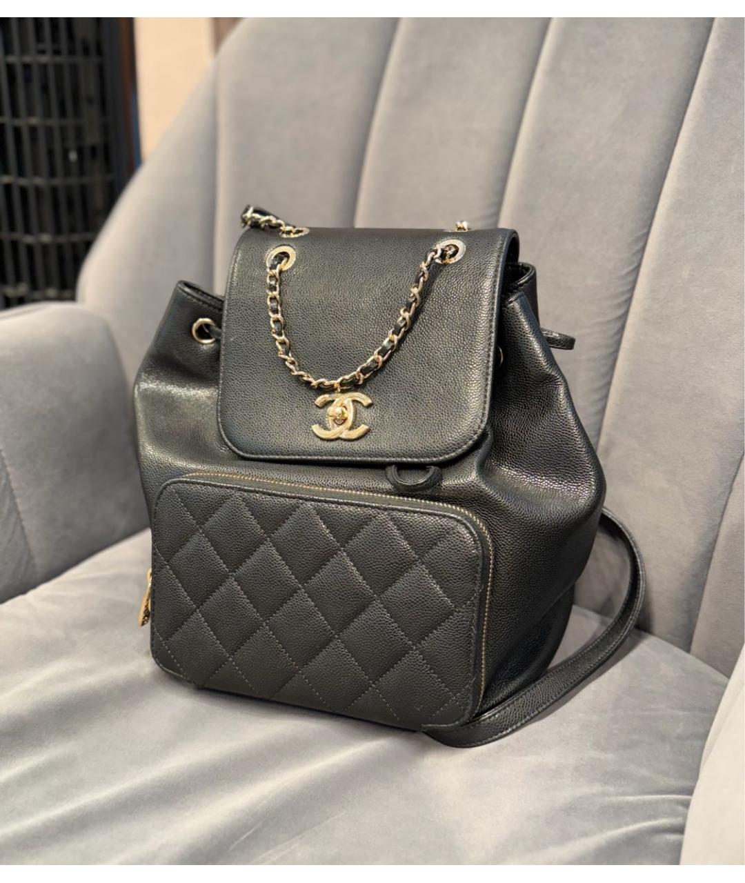 CHANEL Черный кожаный рюкзак, фото 2