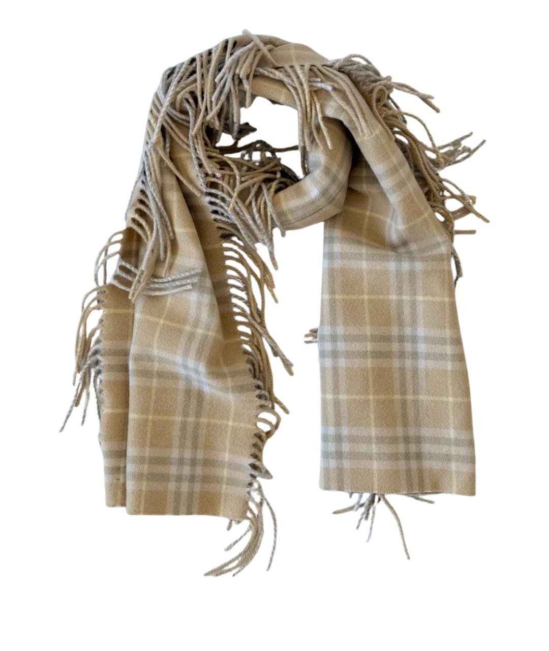 BURBERRY Бежевый кашемировый шарф, фото 1