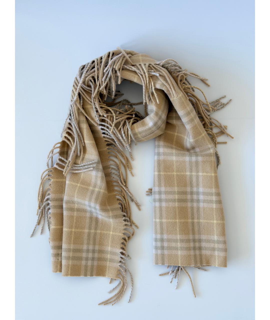 BURBERRY Бежевый кашемировый шарф, фото 6