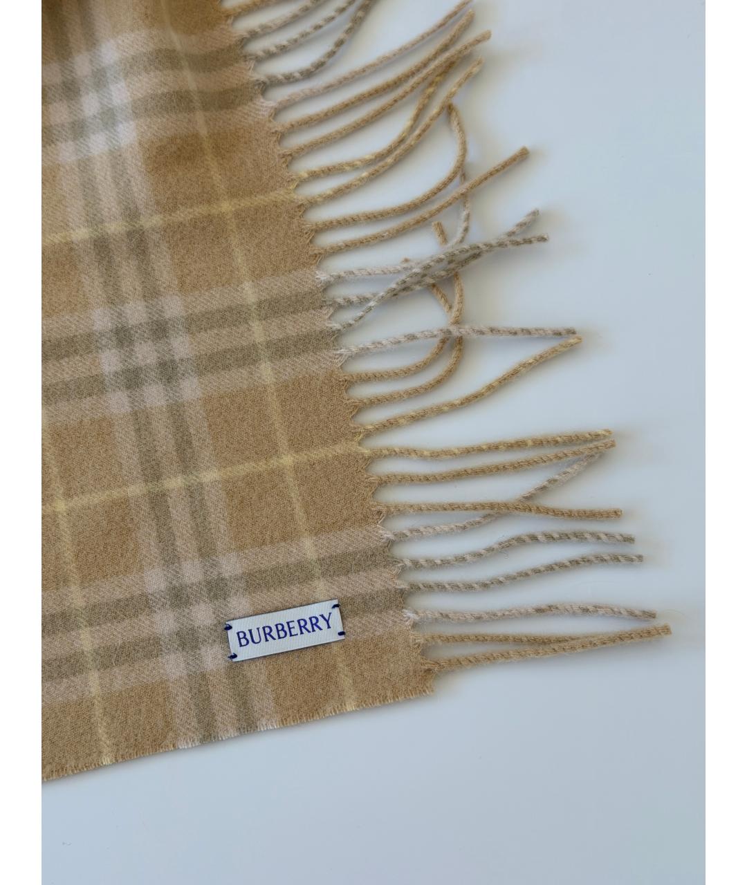 BURBERRY Бежевый кашемировый шарф, фото 4