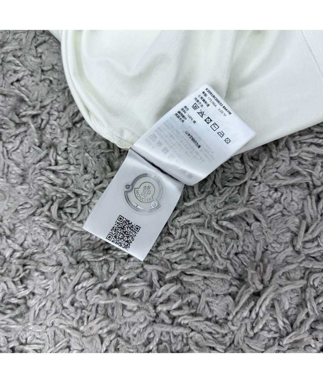 MONCLER Белая хлопковая футболка, фото 5