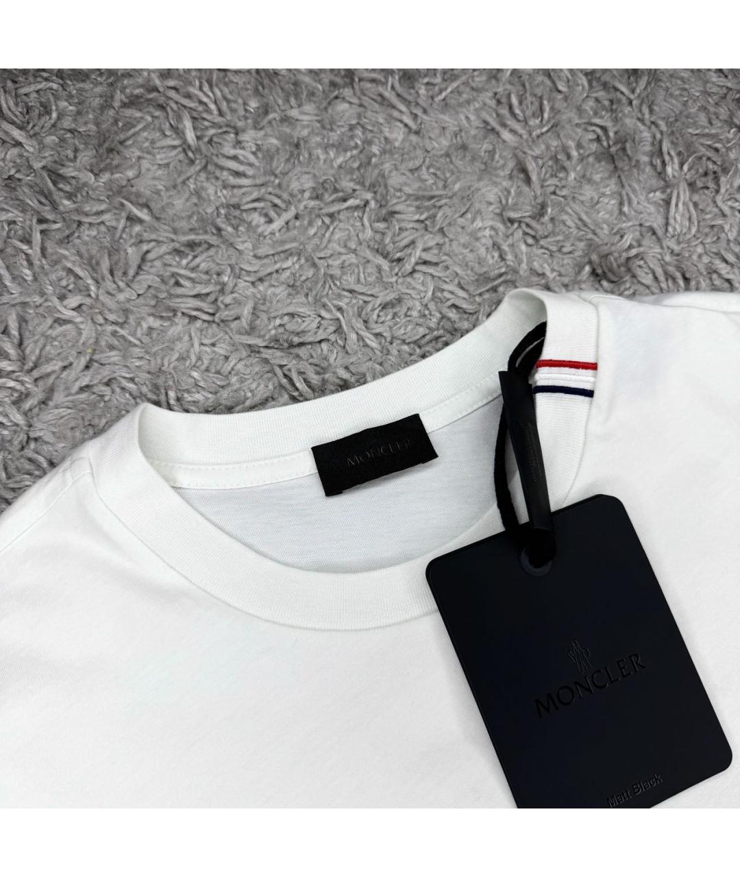 MONCLER Белая хлопковая футболка, фото 3