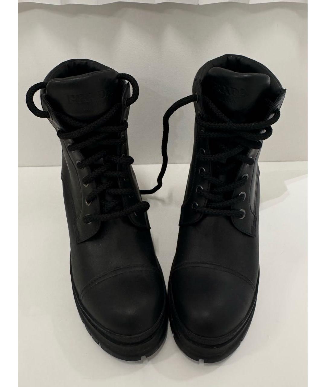 PRADA Черные кожаные ботильоны, фото 2