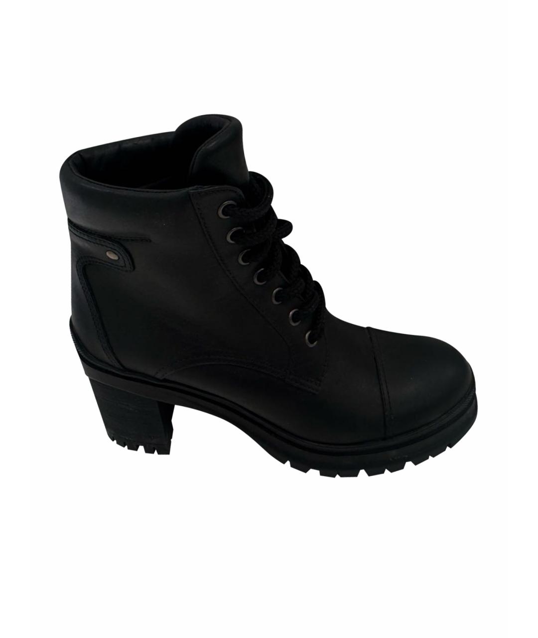 PRADA Черные кожаные ботильоны, фото 1