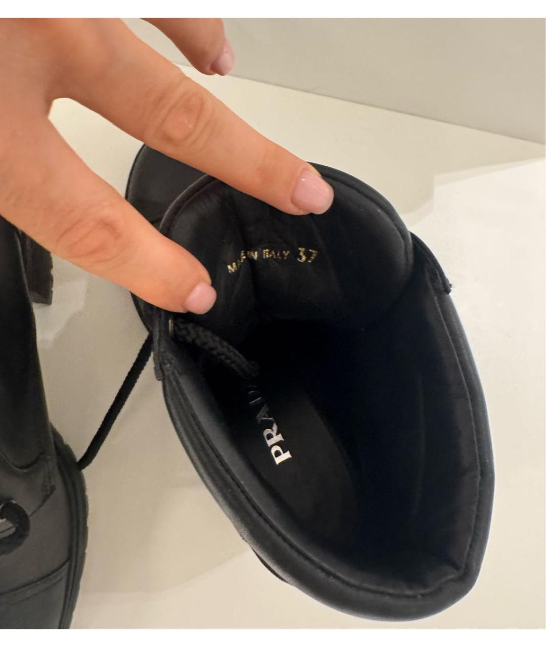 PRADA Черные кожаные ботильоны, фото 3