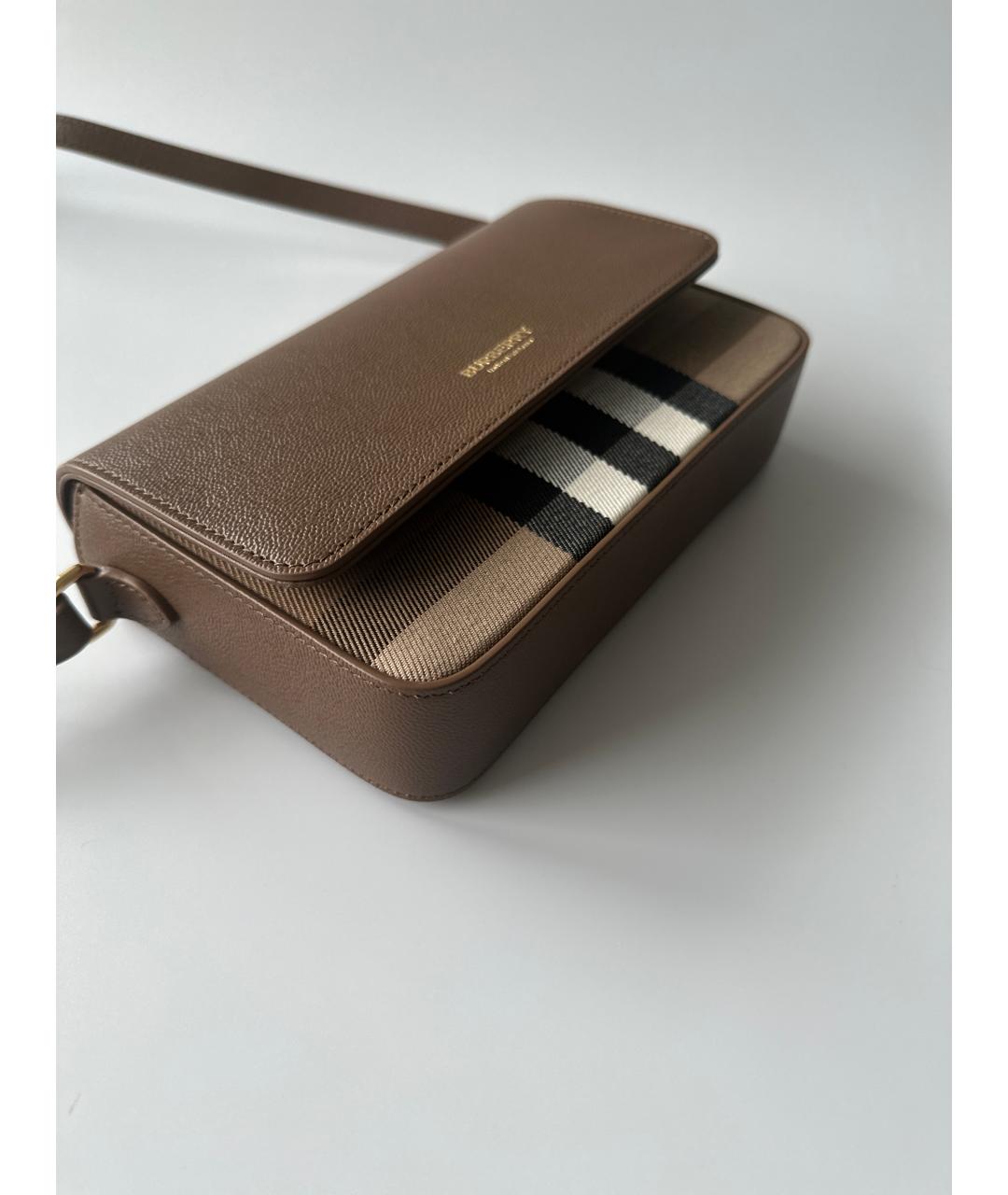 BURBERRY Бежевая кожаная сумка через плечо, фото 5