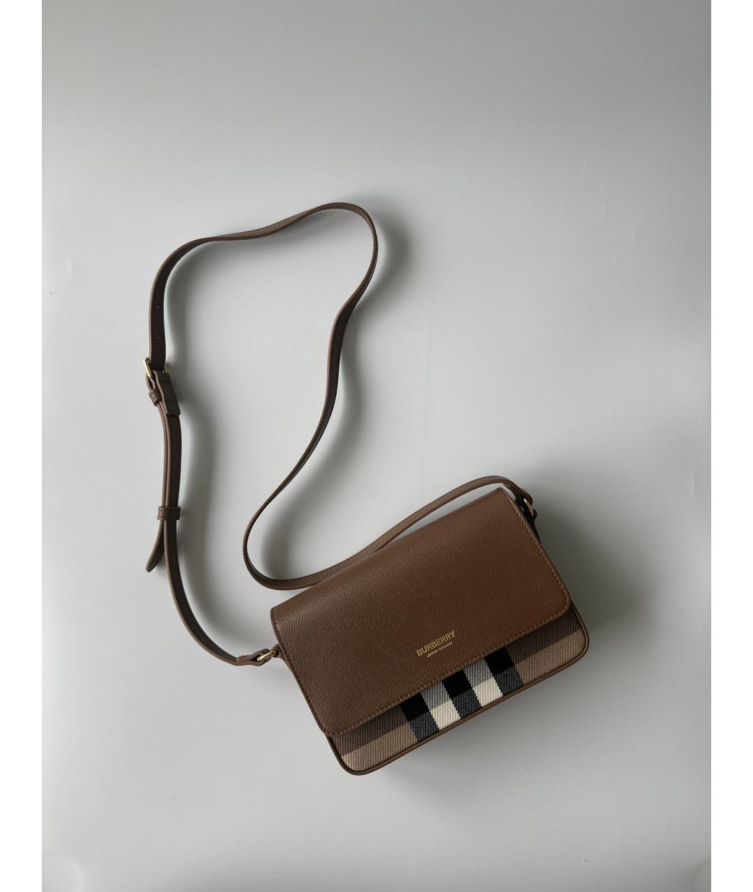 BURBERRY Бежевая кожаная сумка через плечо, фото 6