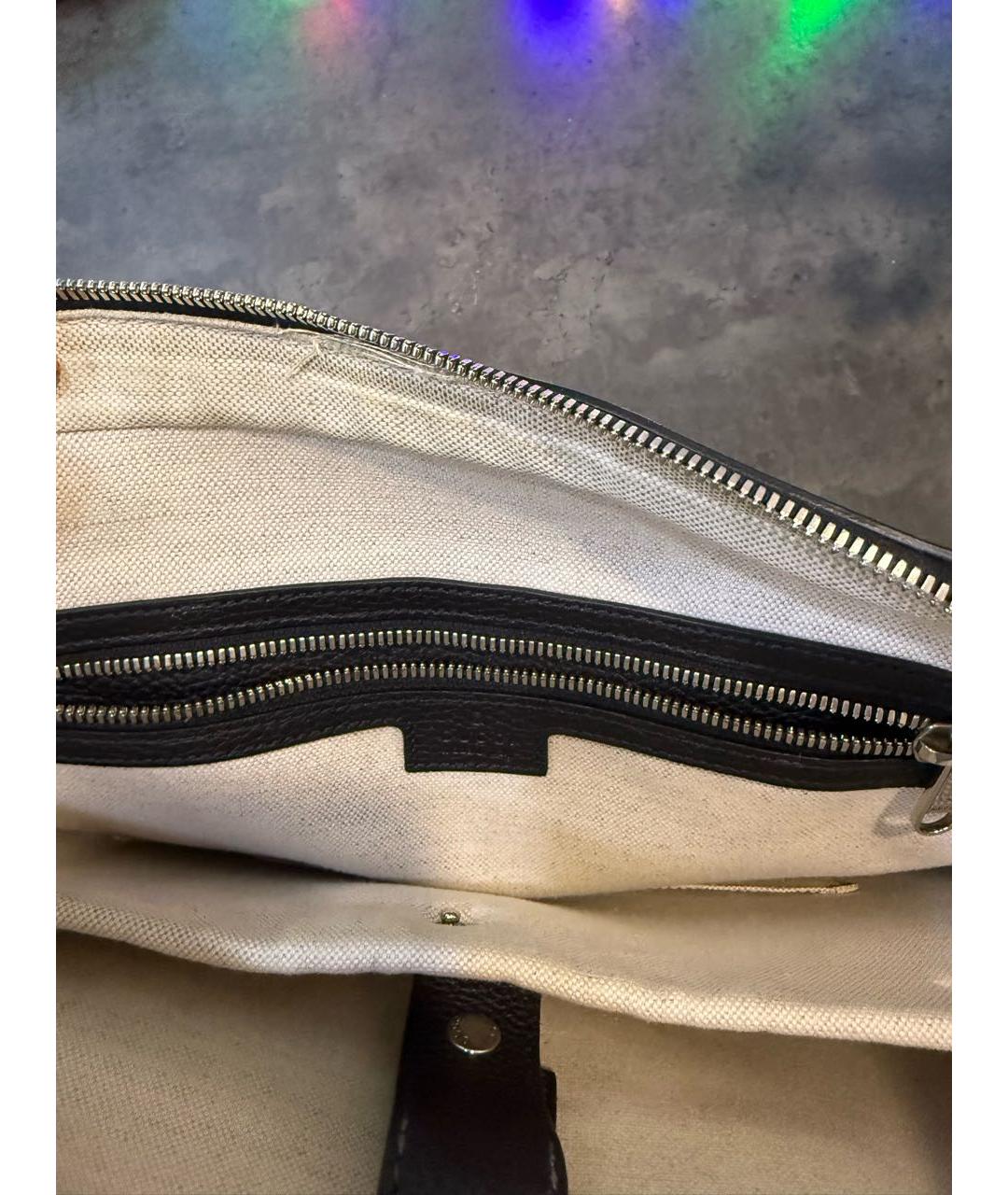 GUCCI Черный кожаный портфель, фото 4