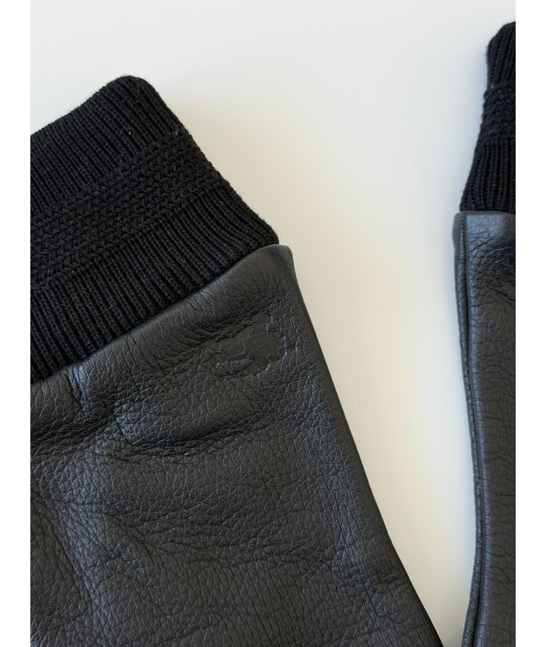 BURBERRY Черные кожаные перчатки, фото 3