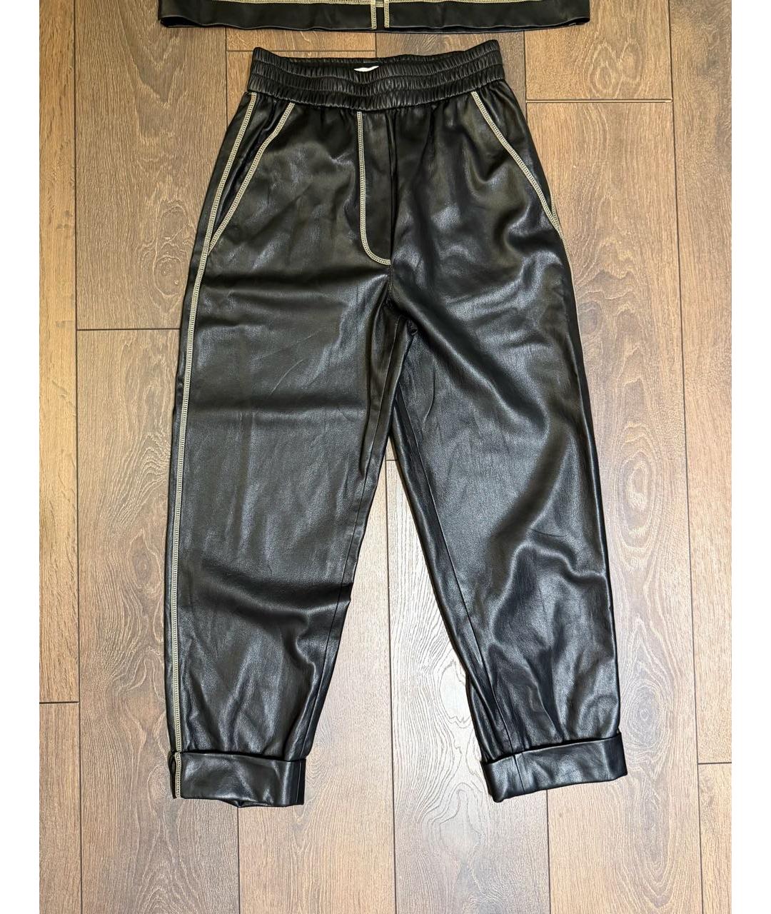 NANUSHKA Черный кожаный костюм с брюками, фото 2