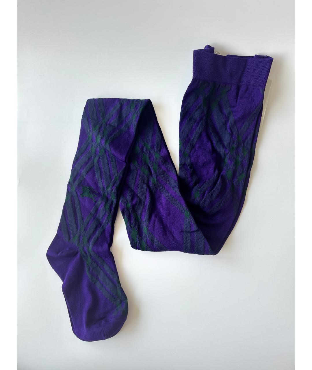 BURBERRY Фиолетовые носки, чулки и колготы, фото 5