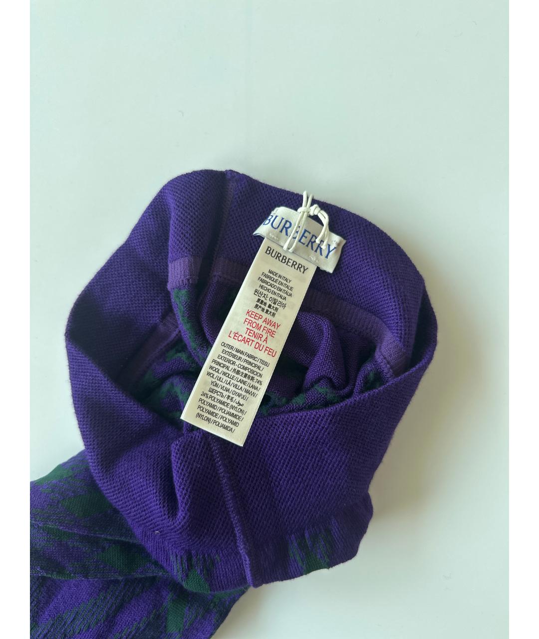 BURBERRY Фиолетовые носки, чулки и колготы, фото 2