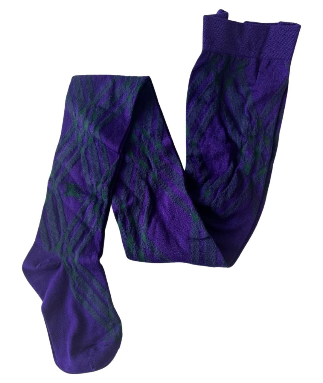 BURBERRY Фиолетовые носки, чулки и колготы, фото 1