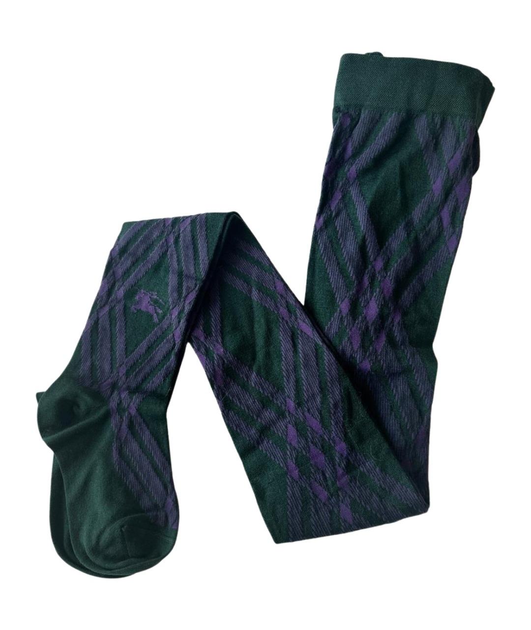 BURBERRY Зеленые носки, чулки и колготы, фото 1