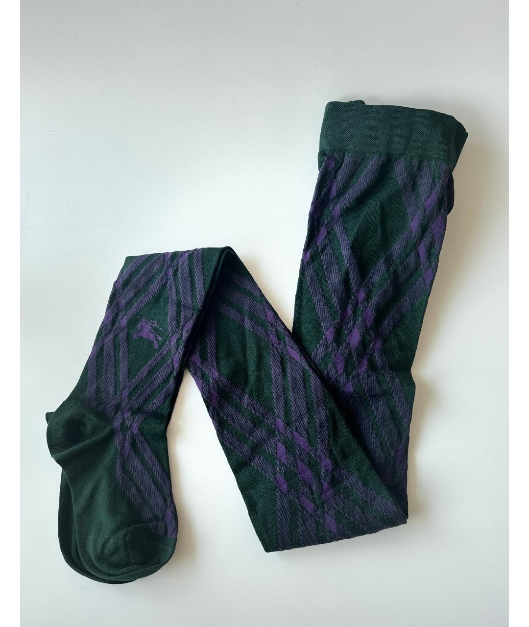 BURBERRY Зеленые носки, чулки и колготы, фото 5