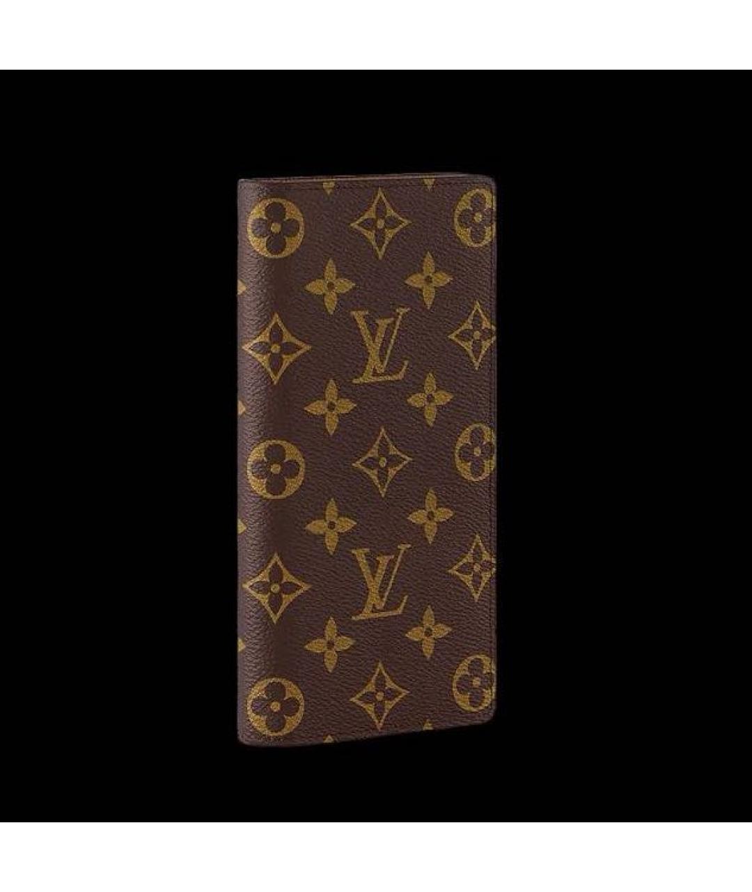 LOUIS VUITTON Коричневый кожаный кошелек, фото 2