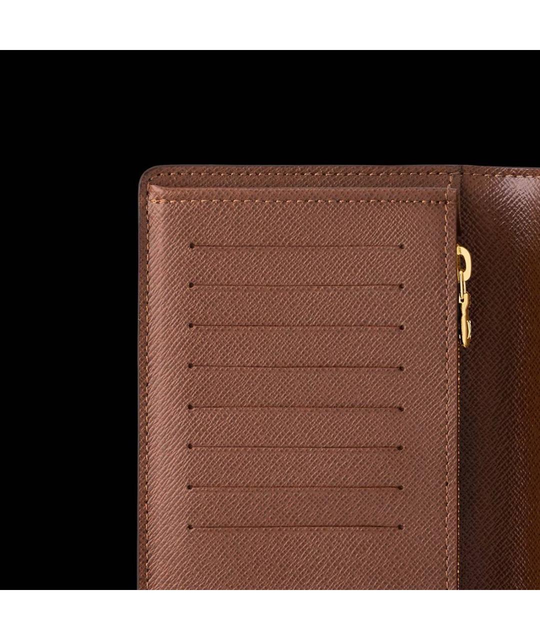 LOUIS VUITTON Коричневый кожаный кошелек, фото 4
