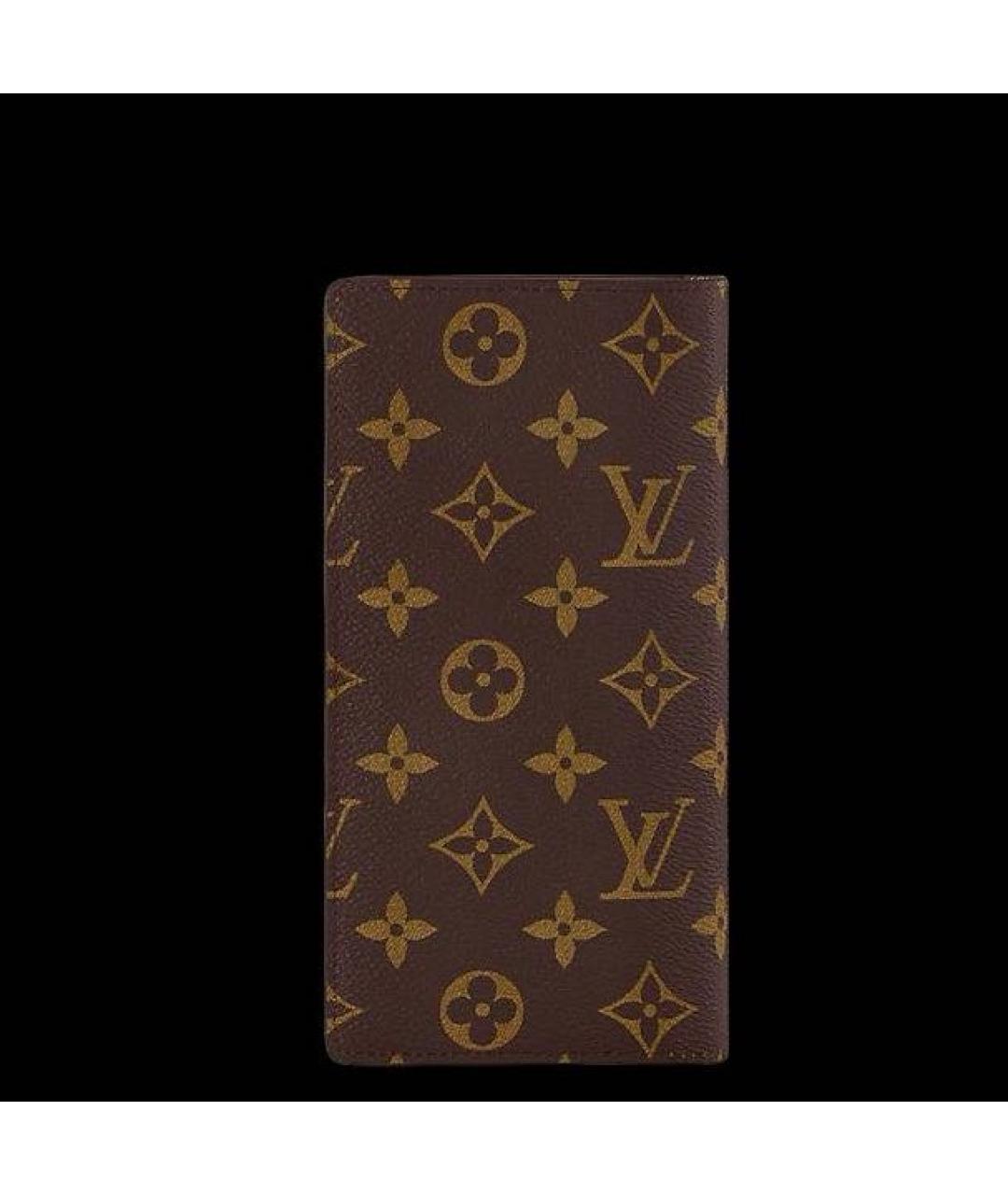 LOUIS VUITTON Коричневый кожаный кошелек, фото 6