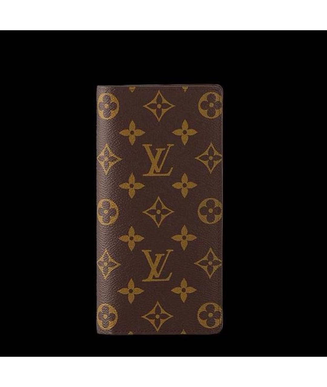 LOUIS VUITTON Коричневый кожаный кошелек, фото 8