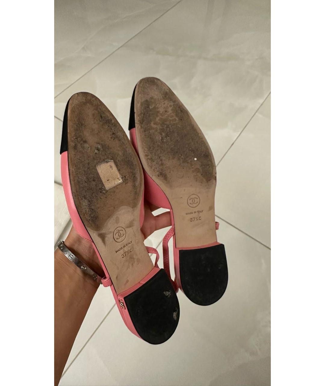CHANEL Розовые текстильные босоножки, фото 3