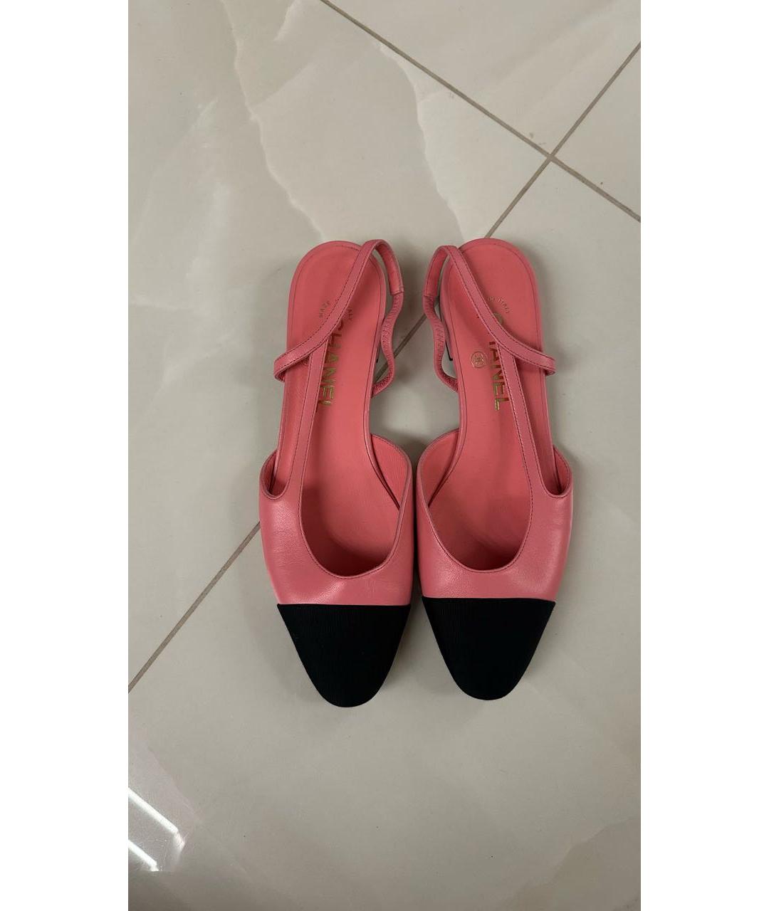 CHANEL Розовые текстильные босоножки, фото 2