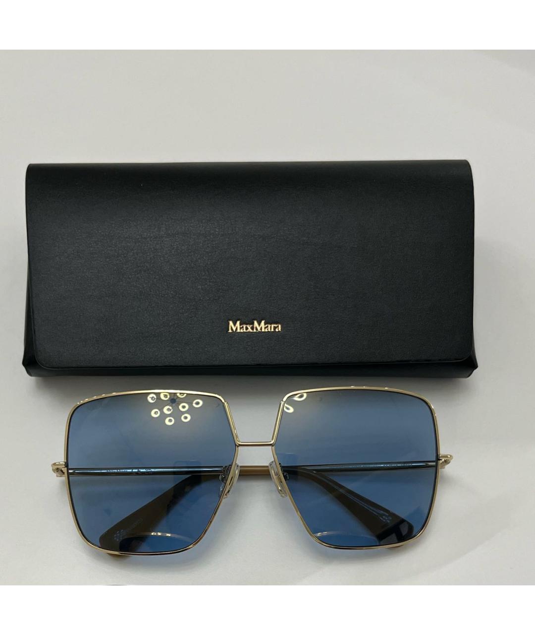 MAX MARA Голубые металлические солнцезащитные очки, фото 2