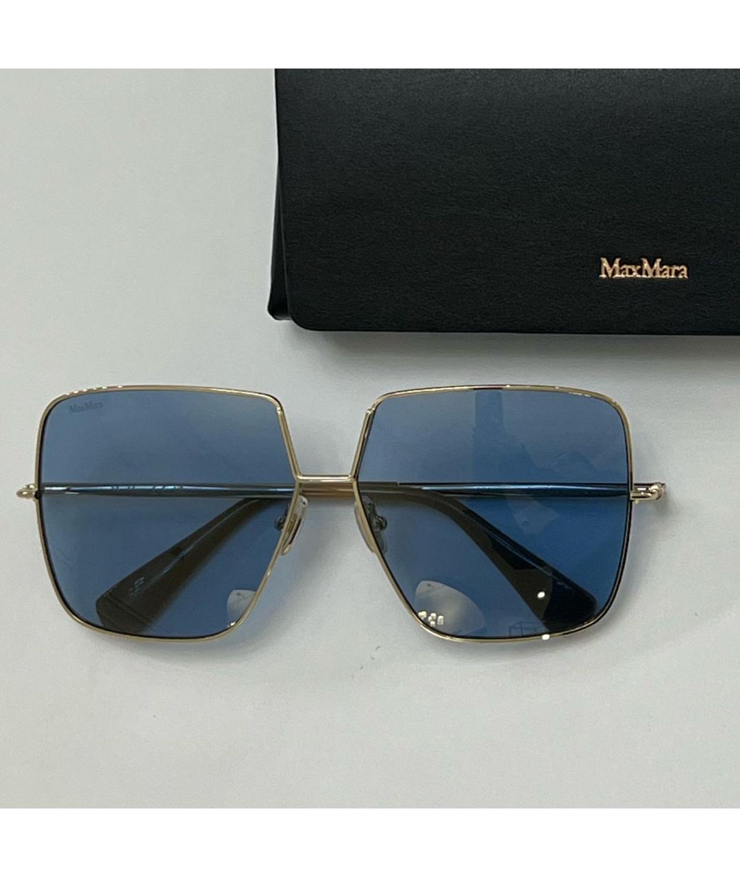 MAX MARA Голубые металлические солнцезащитные очки, фото 3
