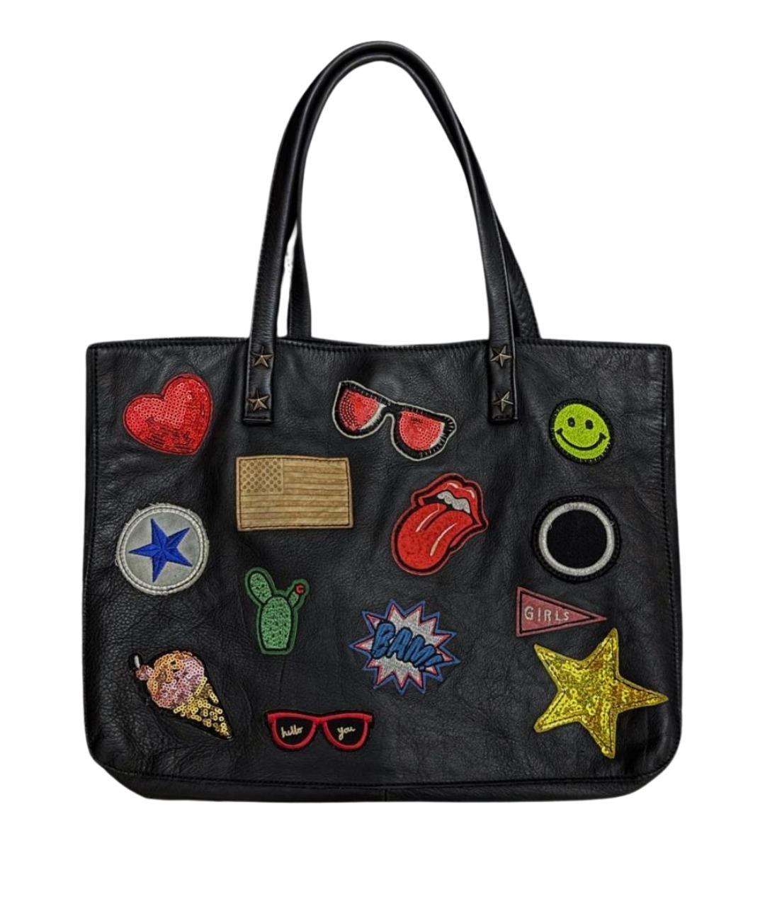 GIORGIO BRATO Черная кожаная сумка с короткими ручками, фото 1