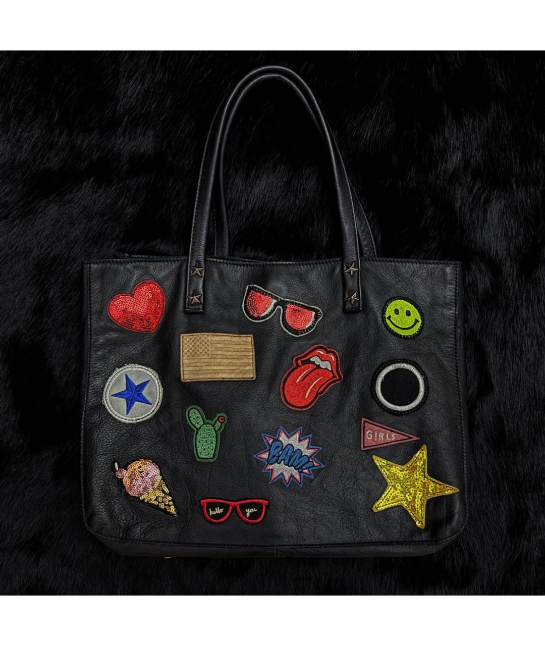 GIORGIO BRATO Черная кожаная сумка с короткими ручками, фото 7