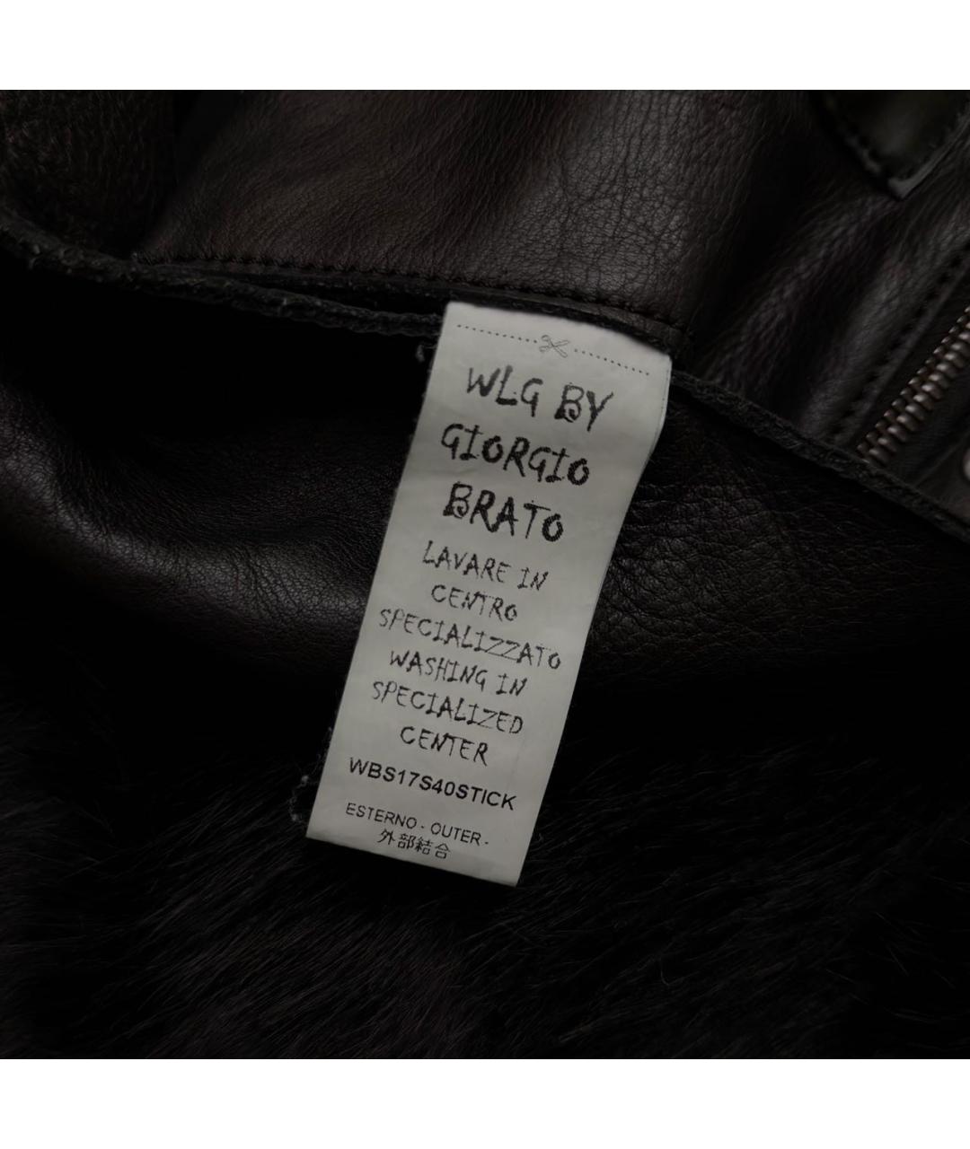 GIORGIO BRATO Черная кожаная сумка с короткими ручками, фото 6