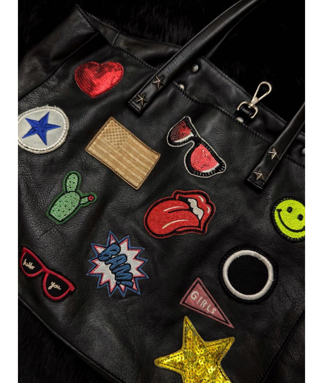 GIORGIO BRATO Черная кожаная сумка с короткими ручками, фото 3