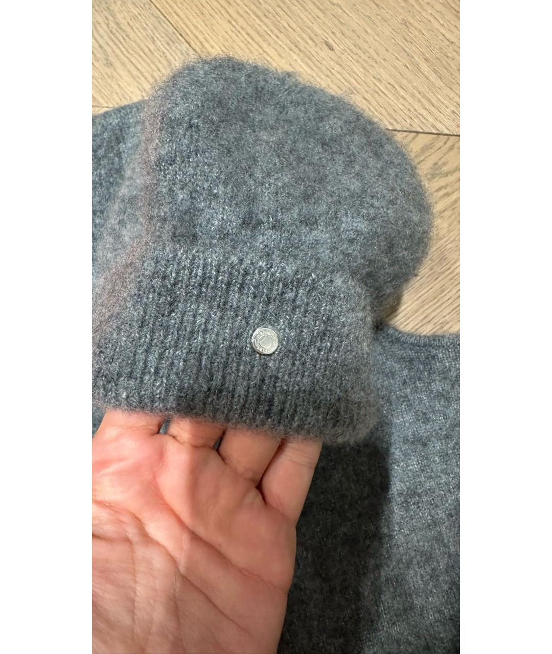 HERMES Серая кашемировая шапка, фото 3