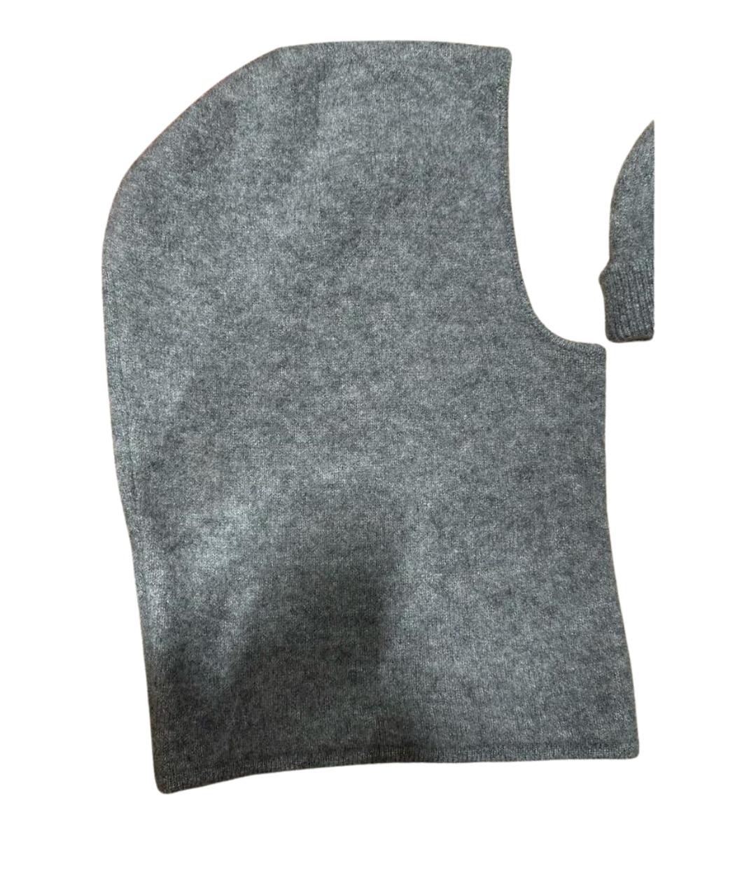 HERMES Серая кашемировая шапка, фото 1