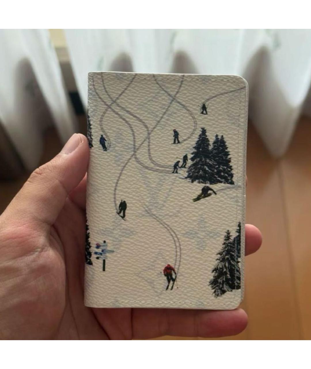 LOUIS VUITTON Белый кожаный кардхолдер, фото 3