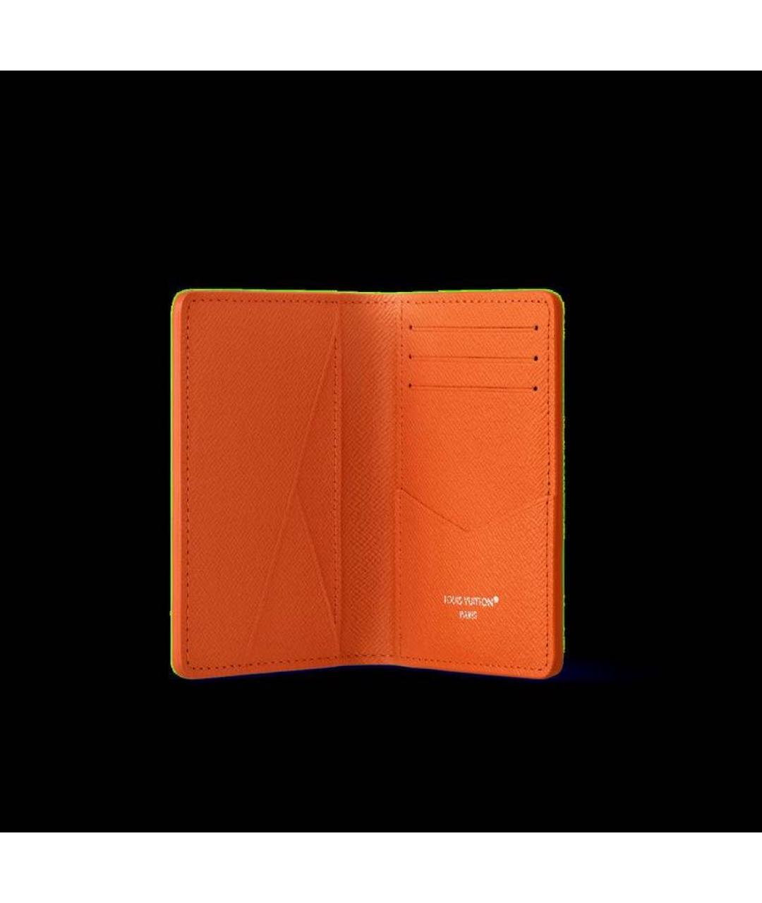 LOUIS VUITTON Оранжевый кожаный кардхолдер, фото 2