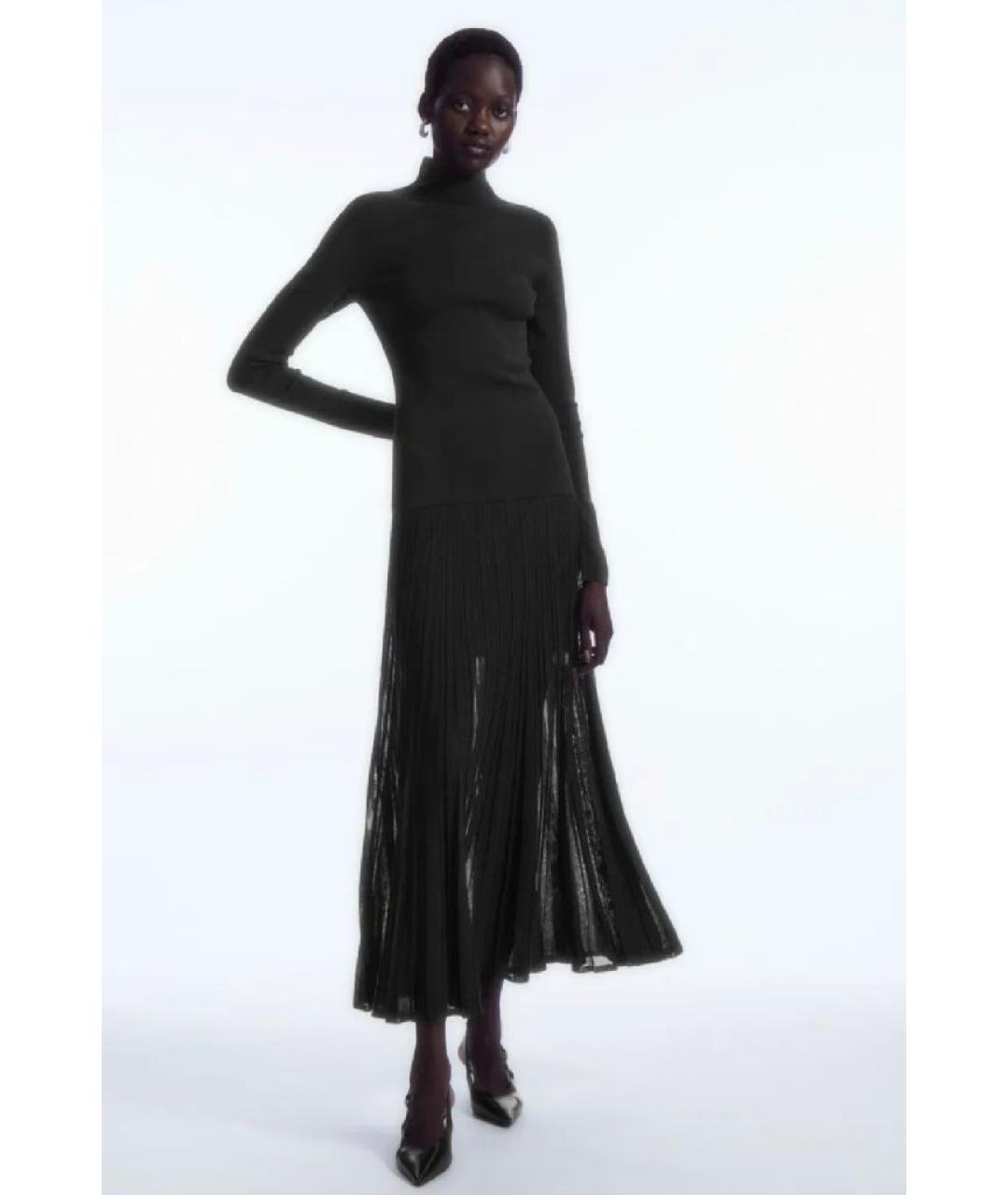 COS Черное хлопковое вечернее платье, фото 2