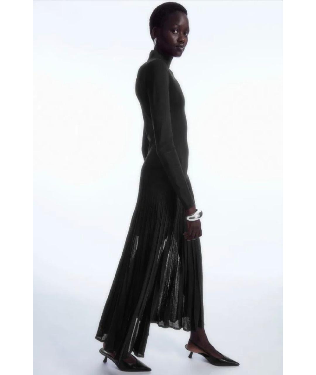 COS Черное хлопковое вечернее платье, фото 4