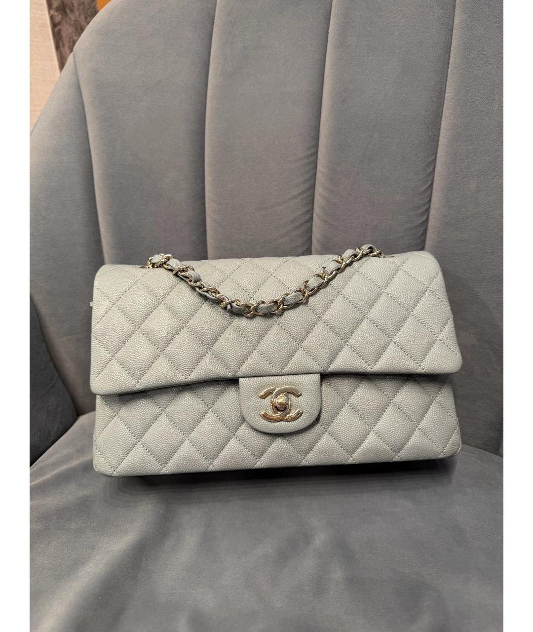 CHANEL Серая кожаная сумка через плечо, фото 10