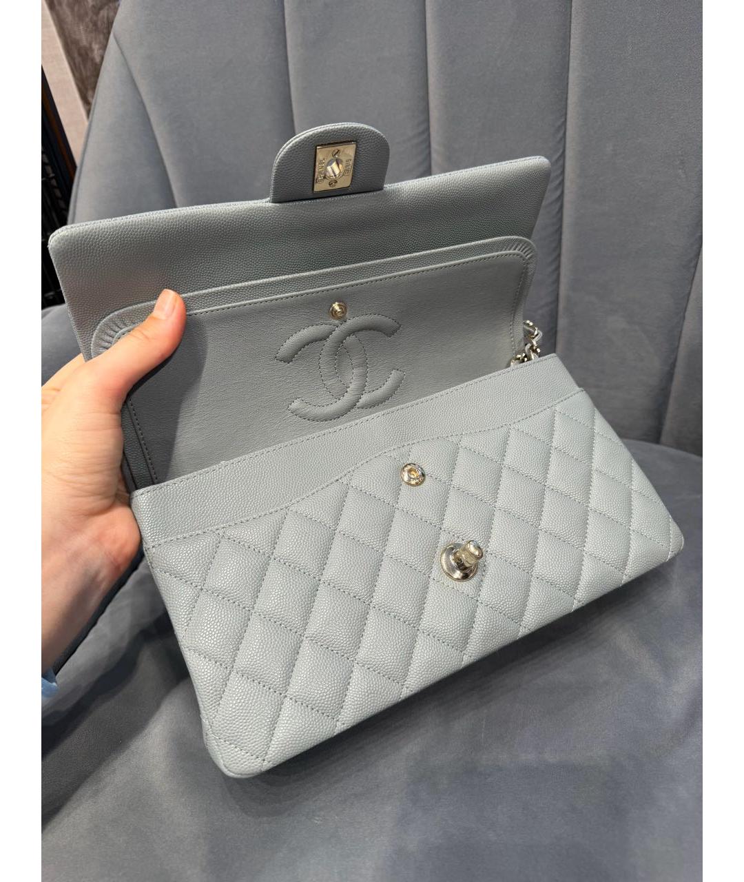 CHANEL Серая кожаная сумка через плечо, фото 6