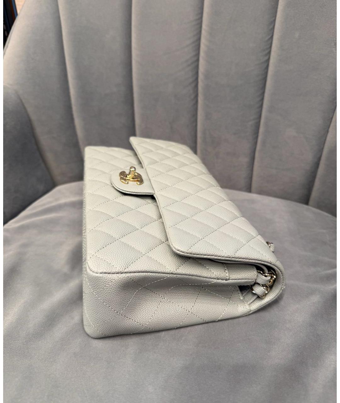 CHANEL Серая кожаная сумка через плечо, фото 3